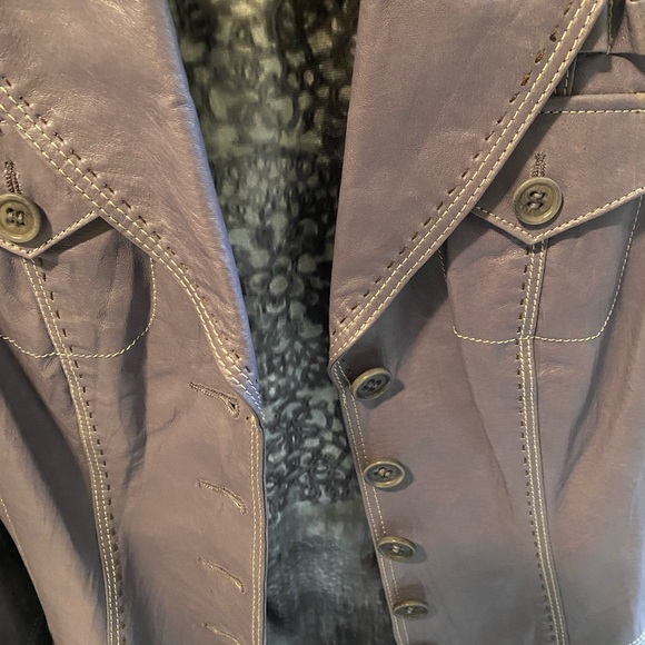 Daniel purple Leather Blazer - Picture 4 of 6